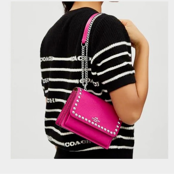 Coach Mini Klare Crossbody With Rivets Leather Small Shoulder Bag. Cerise. NWT - Picture 5 of 6